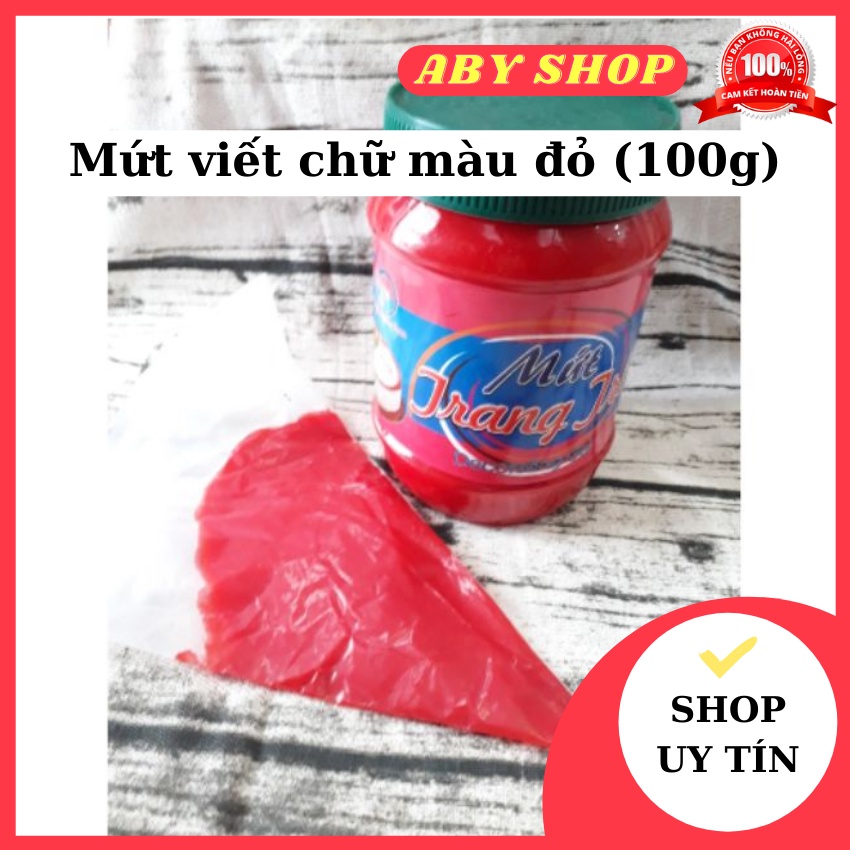 Mứt viết chữ màu đỏ ⚡ GIÁ TỐT NHẤT ⚡ mứt viết chữ màu đỏ túi 100g chuyên dụng để tạo hình cho bánh