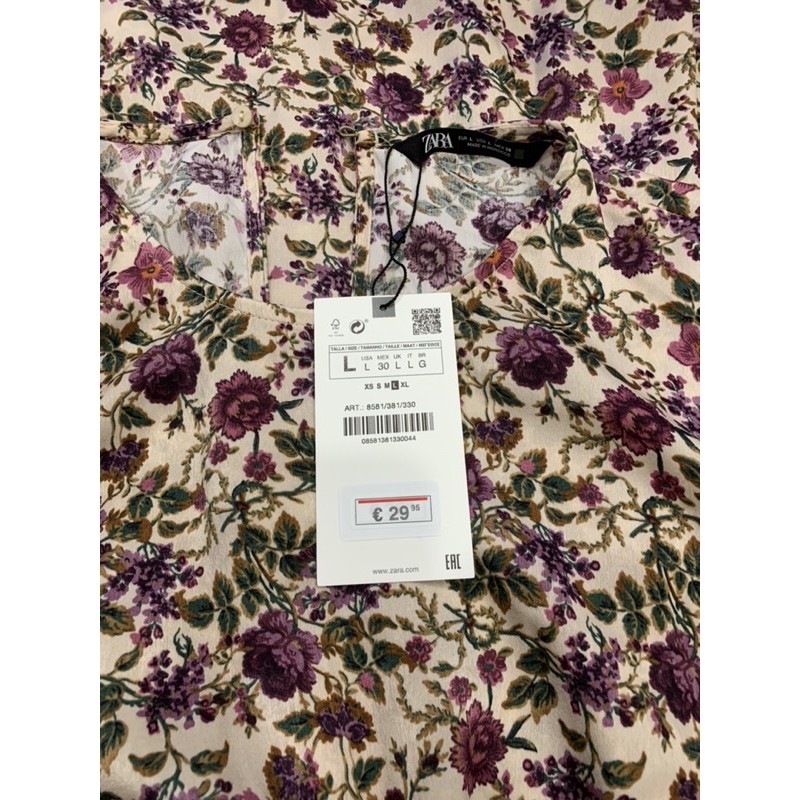 Đầm lụa Zara size L newtag auth