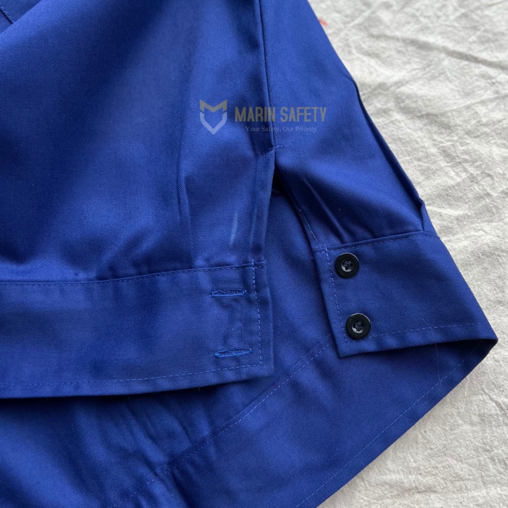 Quần áo bảo hộ lao động thương hiệu AGOTA XD21 vải kaki 2/1 màu xanh dương, đồng phục cho công nhân kỹ sư ngành nghề