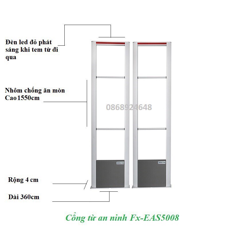 ✈️ Bộ 2 cánh Cổng từ an ninh RF 8.2Mhz EAS RF5008, Hàng nhập chính hãng, Bảo hành 12 tháng