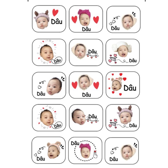 Sticker in tên bé Sticker in hình bé bền đẹp chống nước, rửa được máy tiệt trùng