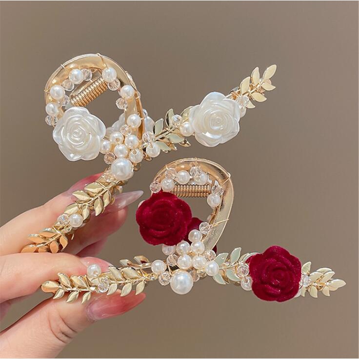 Kẹp Tóc Hình Hoa Đính Ngọc Trai Giả Thời Trang Nữ
