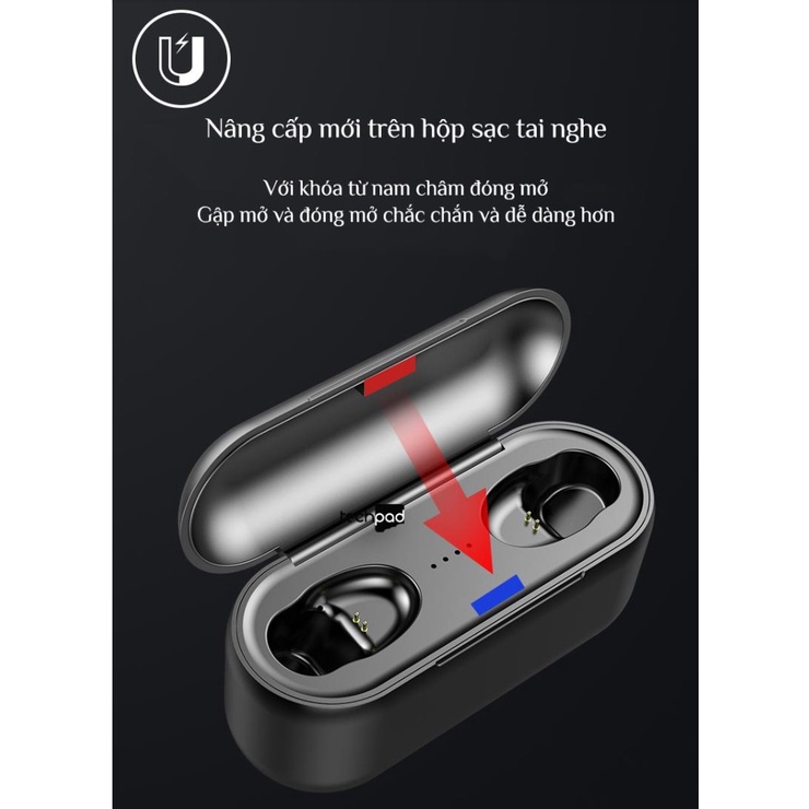 Tai nghe bluetooth  Freeship  tai nghe không dây F9 Kèm Pin Dự Phòng 2.000mah