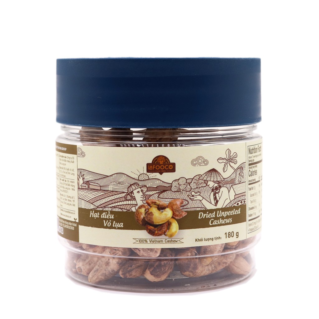 Hạt Điều Vỏ Lụa 180g LAFOOCO Dried Unpeel Cashew Nuts