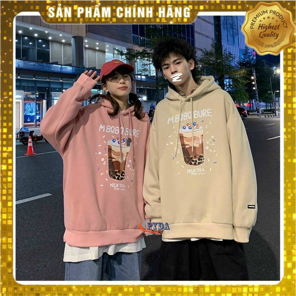 [Hàng Auth] Áo Hoodie Unisex In Hình Ly Trà Sữa, Tay Dài Dáng Rộng Nam Nữ - K031_PY | BigBuy360 - bigbuy360.vn