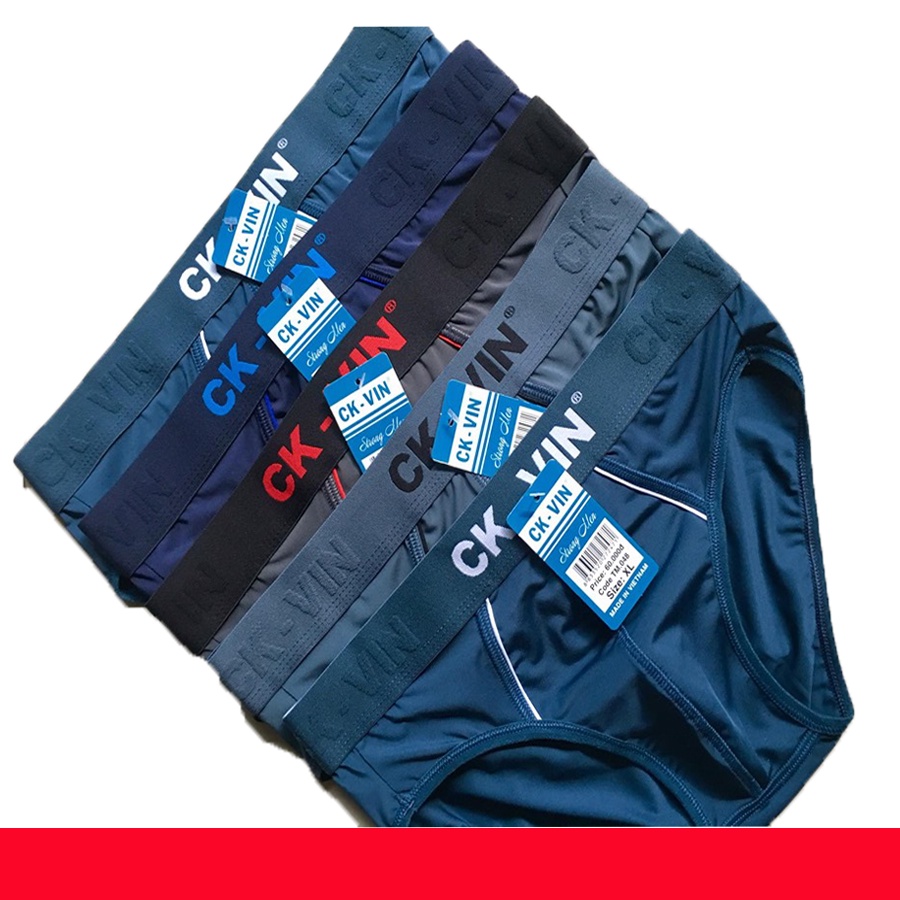 [6 Cái] Combo 06 Quần Lót Nam CK-VIN Vải Thun Lạnh Cao Cấp, Cạp 4cm, Co Dãn, Thấm Hút Tốt, Kháng Khuẩn