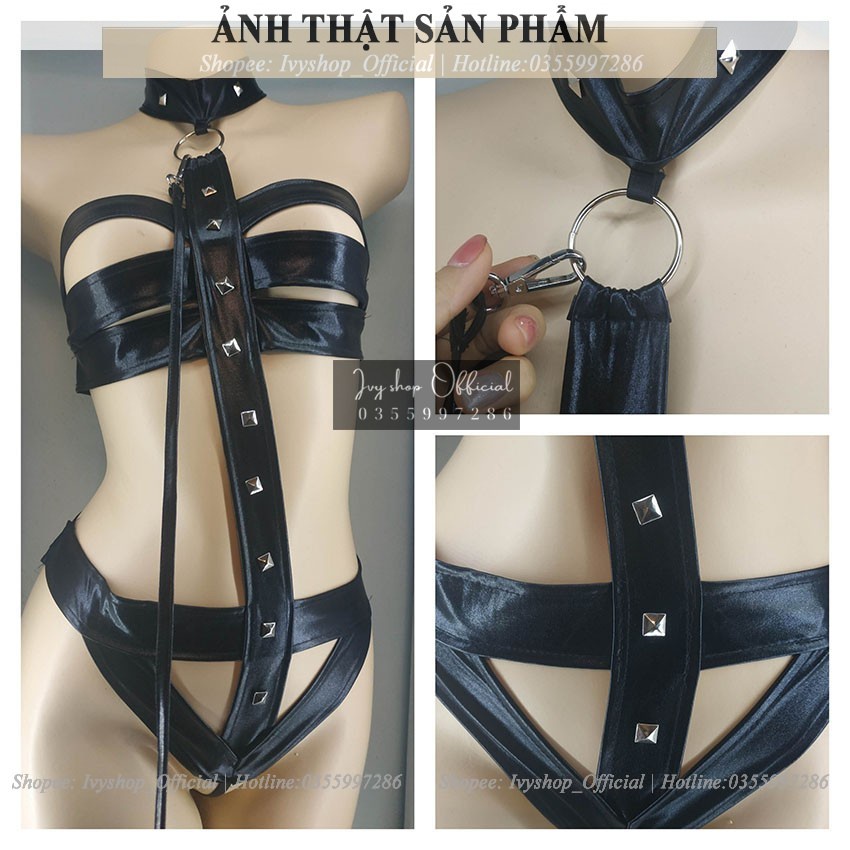 Set Bikini Da Sexy Kèm Xích Cổ Bộ Đồ Lót Gợi Cảm Phong Cách Cá Tính, Mạnh Mẽ, Độc Đáo Da001 TKVN