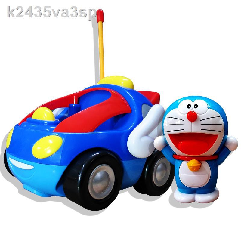 Trẻ em Doraemon hoạt hình ô tô điều khiển từ xa ô tô điều khiển từ xa đồ chơi Doraemon cậu bé âm nhạc ô tô điện trẻ em