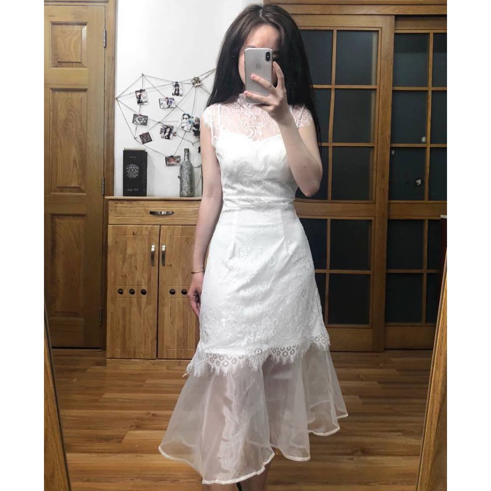 Đầm dự tiệc ren đuôi cá sang trọng quý phái kèm ảnh thật | BigBuy360 - bigbuy360.vn