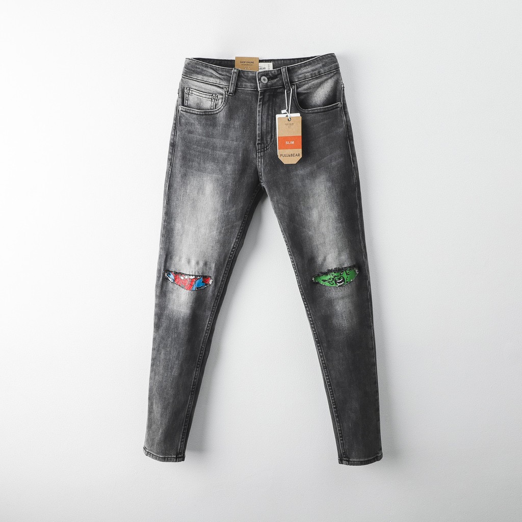 Quần jeans nam PB slim fit xám wax marvel 0507 Foxxmen