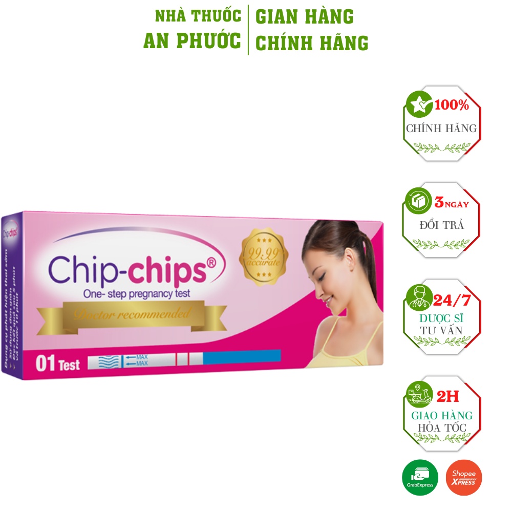 Que thử thai Chip- Chips ⚡ CAM KẾT CHẤT LƯỢNG ⚡ Chính xác, nhanh chóng