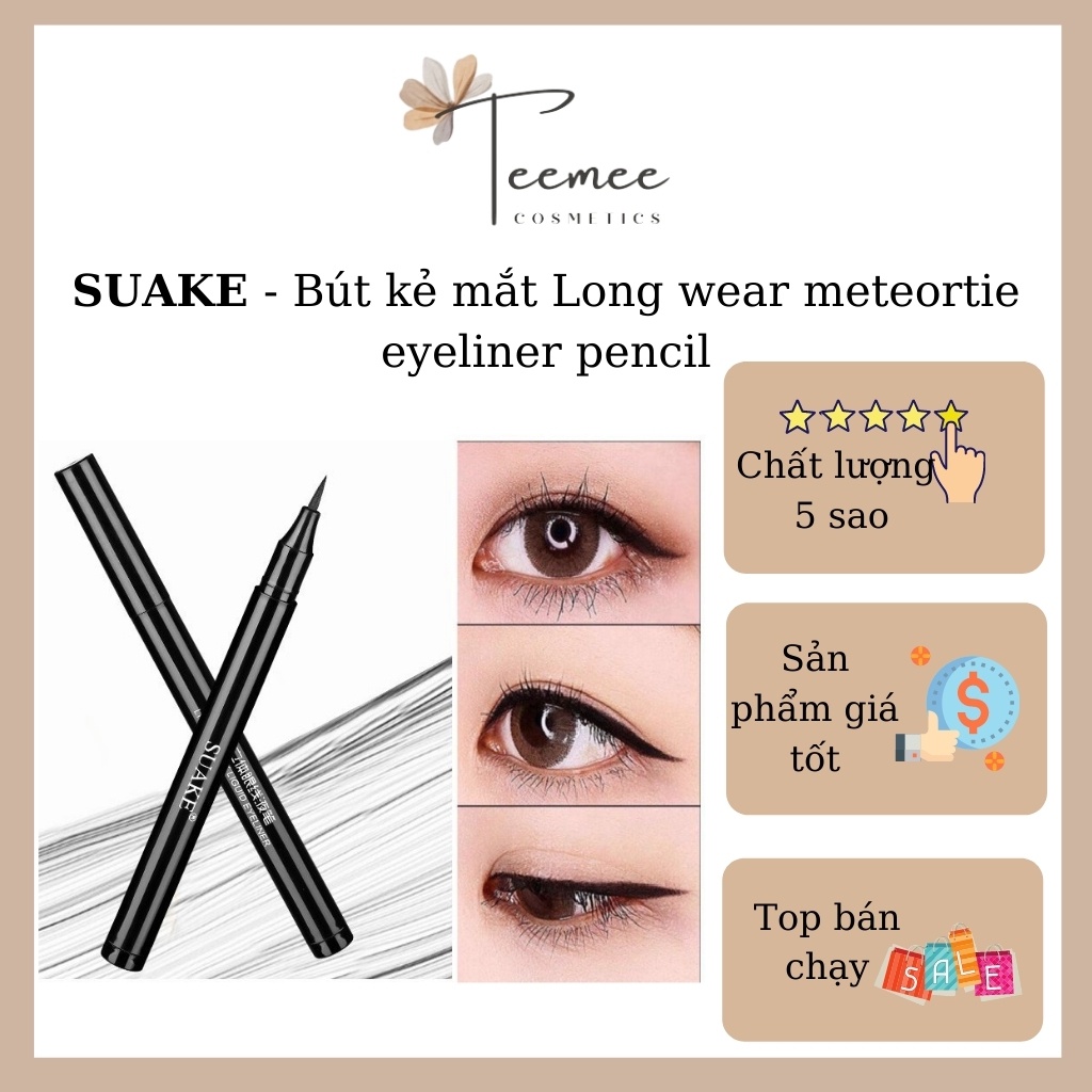 Bút kẻ mắt dạng lỏng Suake nhanh khô, chống thấm nước, lâu trôi lên đến 24 giờ