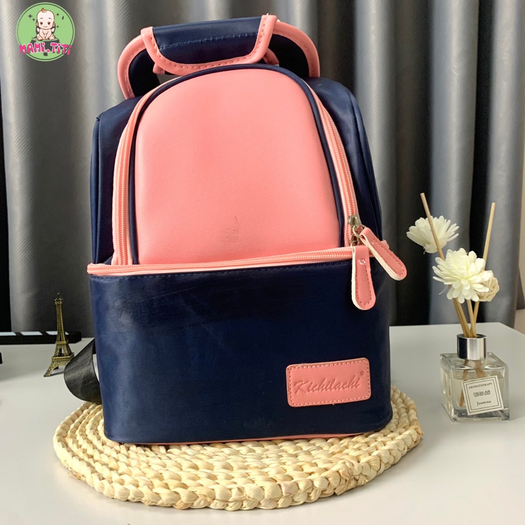 Balo bỉm sữa VCOOL - KICHILACHI vải chống thấm và giữ nhiệt