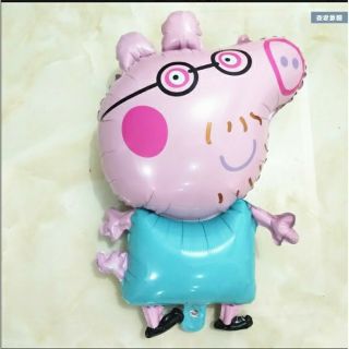 Sét bóng sinh nhật heo peppa màu xanh (tặng bơm và băng dính)