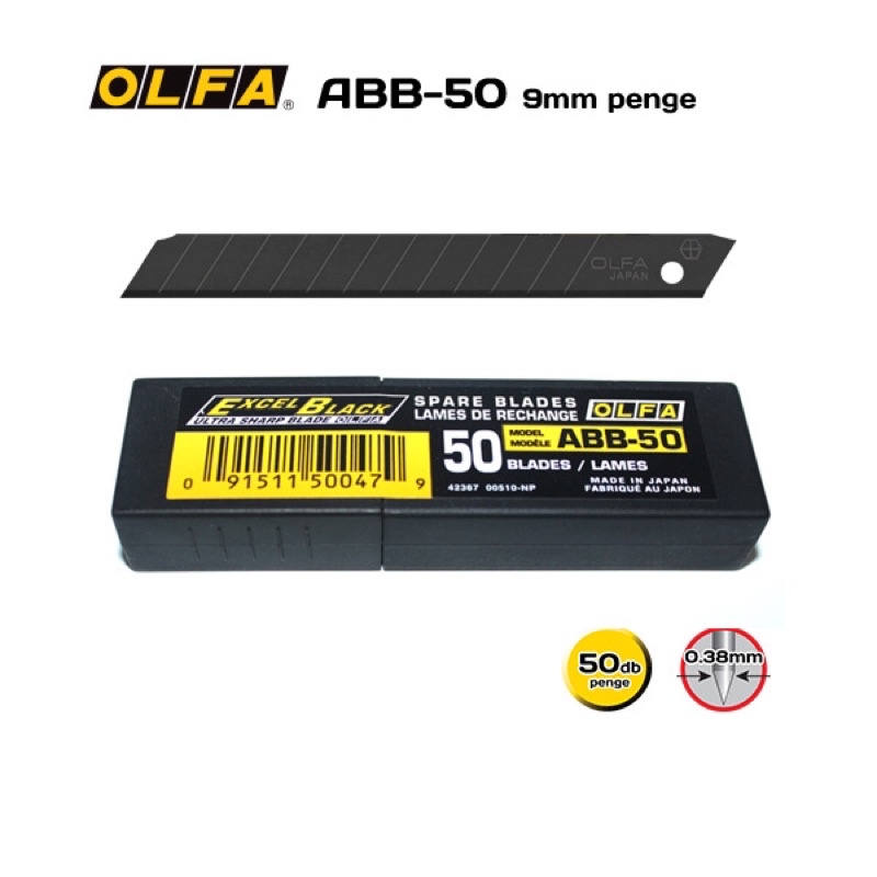 hộp 50 lưỡi dao nhật OLFA mã ABB-50