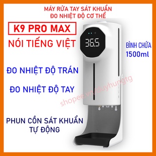 [Bạn mới nhập COSHBM -50% đơn 0Đ] Máy rửa tay sát khuẩn K9 Pro Max và đo thân nhiệt tự động