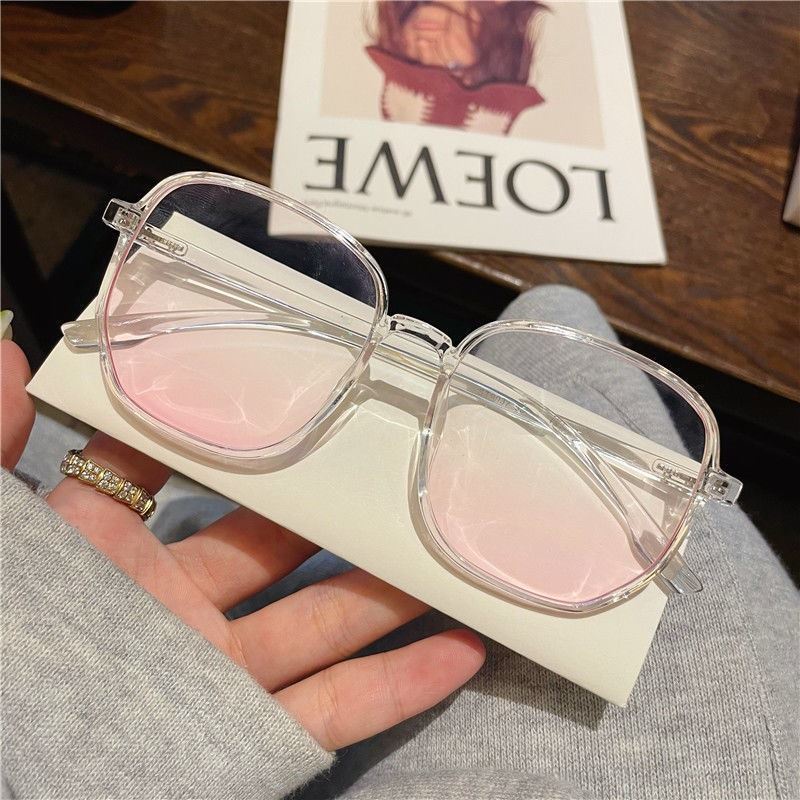 G ng K nh C N M O Kính Má Hồng Trong Suốt Gọng Tròn Màu Gradient Hàn Quốc Cho Nữ myopia Có Thể Được Phù Hợp Với Khuôn Mặt Tròn Màu Đen