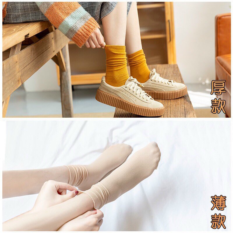 LỐ 10 ĐÔI TẤT MÓC VINTAGE CỔ CAO CHẤT THUN SIÊU DÀY ẤM - TH