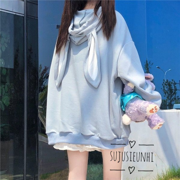 (Chất dày đẹp) Áo Hoodie tai thỏ dễ thương