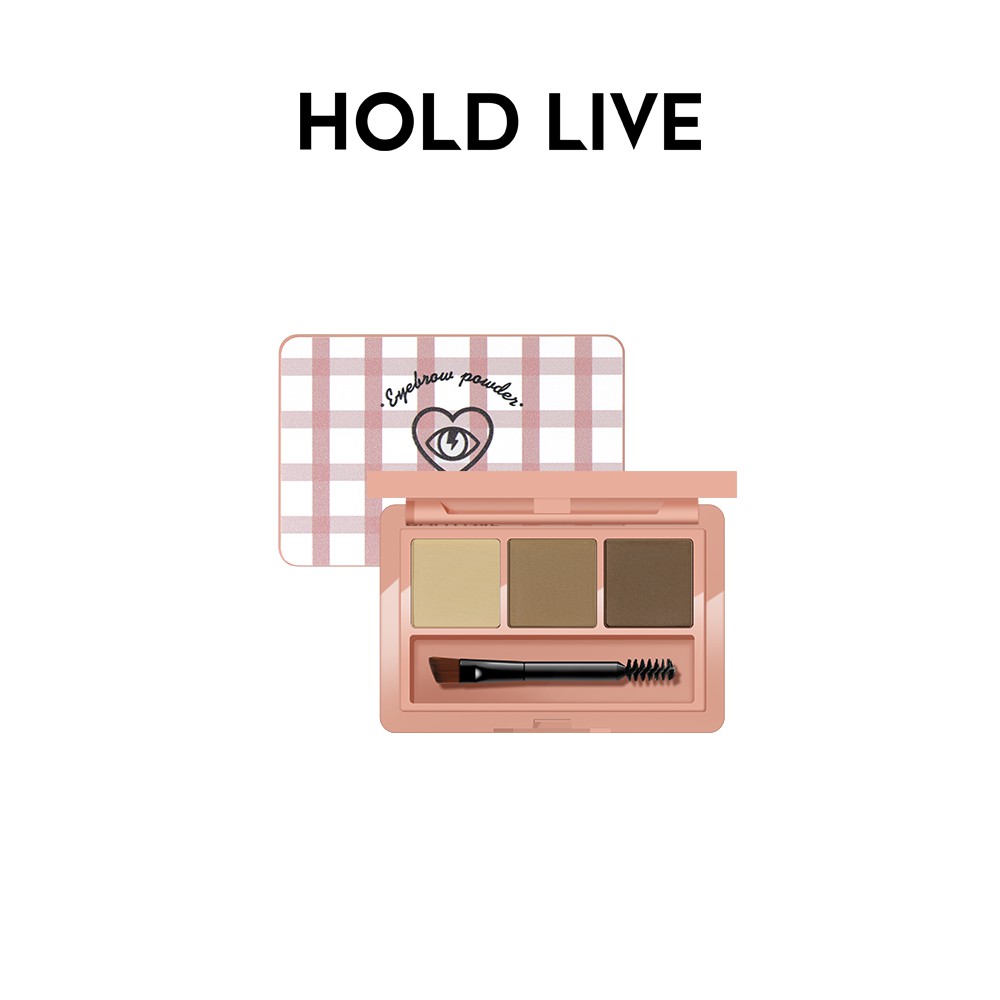 Bảng phấn HOLD LIVE trang điểm lông mày 3 màu kèm cọ
