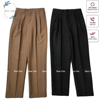 Quần baggy nữ Blue Chic công sở cạp liền 2 cúc