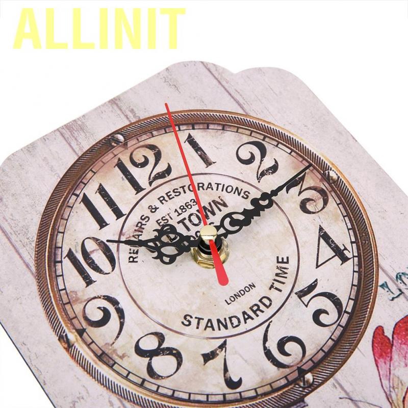 Allinit Analog wall clock with Arabic numerals in vintage European style for furniture not ticking silent easy to read
