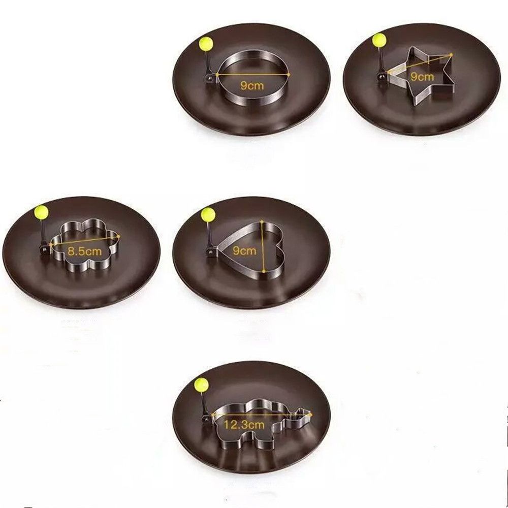 Khuôn Chiên Trứng Hình Tròn / Ngôi Sao / Trái Tim Bằng Thép Không Gỉ