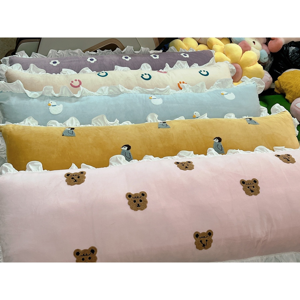 Gối tựa đầu giường , đệm đầu giường Siêu Đáng yêu Viền Ren , Hoạ Tiết Nổi