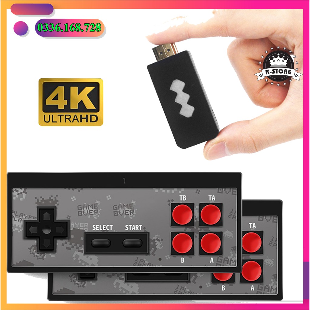 Máy Chơi Game Y2-HDMI BH 1 Năm Máy Chơi Game Không Dây Tích Hợp Hơn 600 Game Kết Nối TiVi Không Cần Cài Đặt