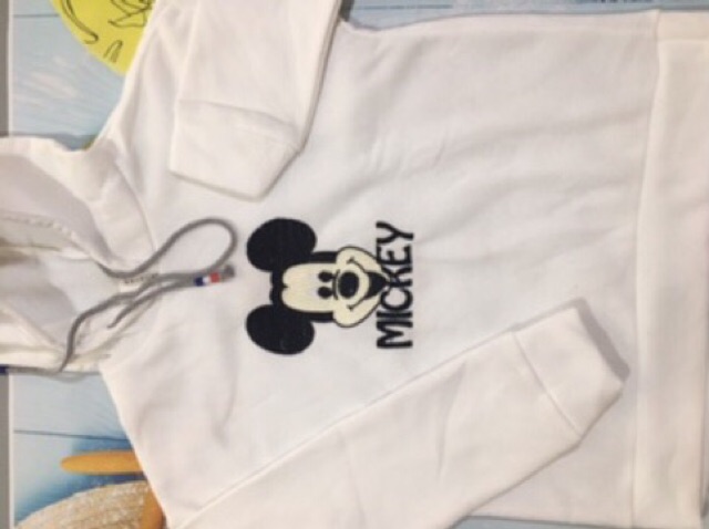 Áo hoodie nữ có mũ thêu MICKEY chất liệu nỉ bông