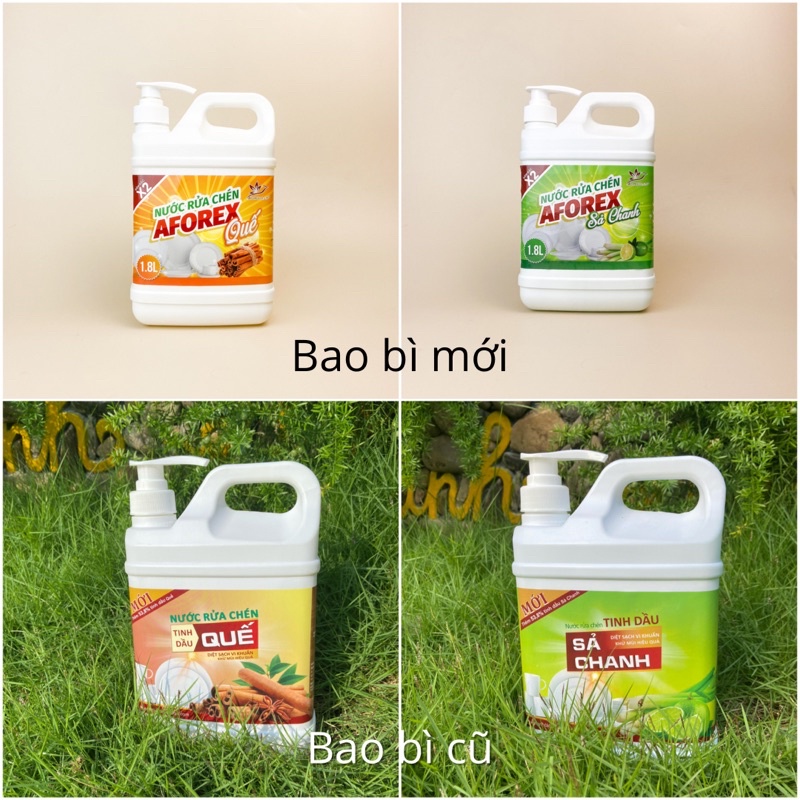 Nước rửa bát AFOREX từ bồ hòn và tinh dầu Sả chanh tự nhiên 1.8L