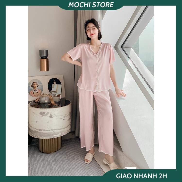 Váy Ngủ, Đồ Bộ Pijama Nữ Chất Lụa Satin Màu Trơn Form Dáng Rộng Đồ Lụa Mặc Nhà Cho Bạn Nữ. | BigBuy360 - bigbuy360.vn