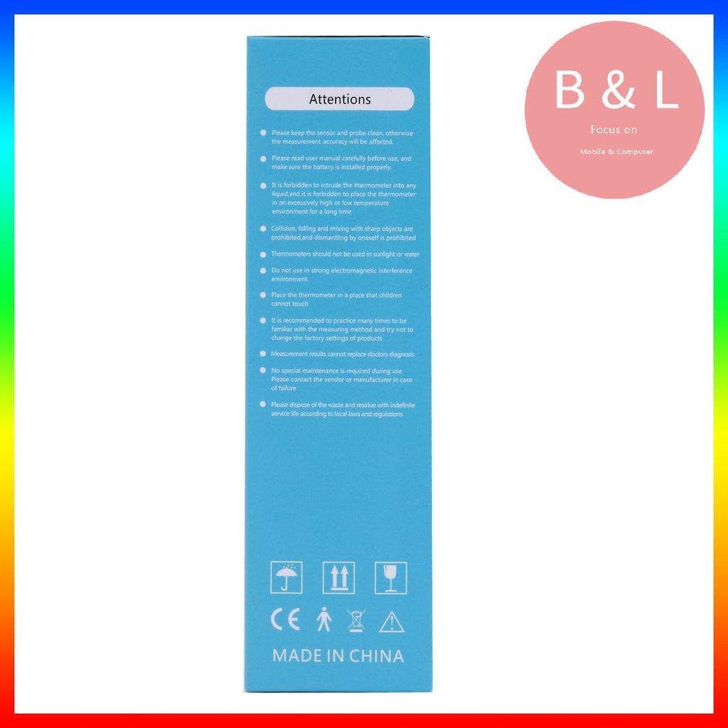 [Hàng mới về] Nhiệt kế hồng ngoại cầm tay không tiếp xúc với ba màu đèn nền tiện dụng