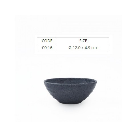 Chén Nhựa Melamine Vân Đá Đen/Xanh-CO16