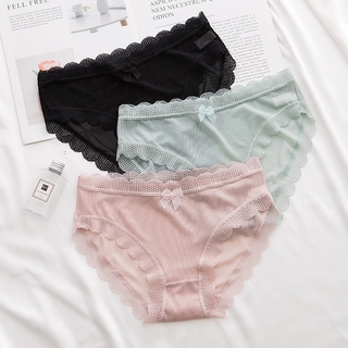 Quần Lót Cotton Siêu Mỏng Lưng Thấp Không Đường May Viền Ren Màu Sắc Gợi Cảm Quyến Rũ Cho Nữ