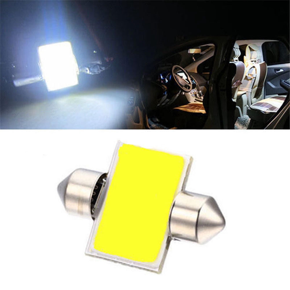 1 bóng đèn LED 31mm 12smd COB ánh sáng trắng cho xe hơi