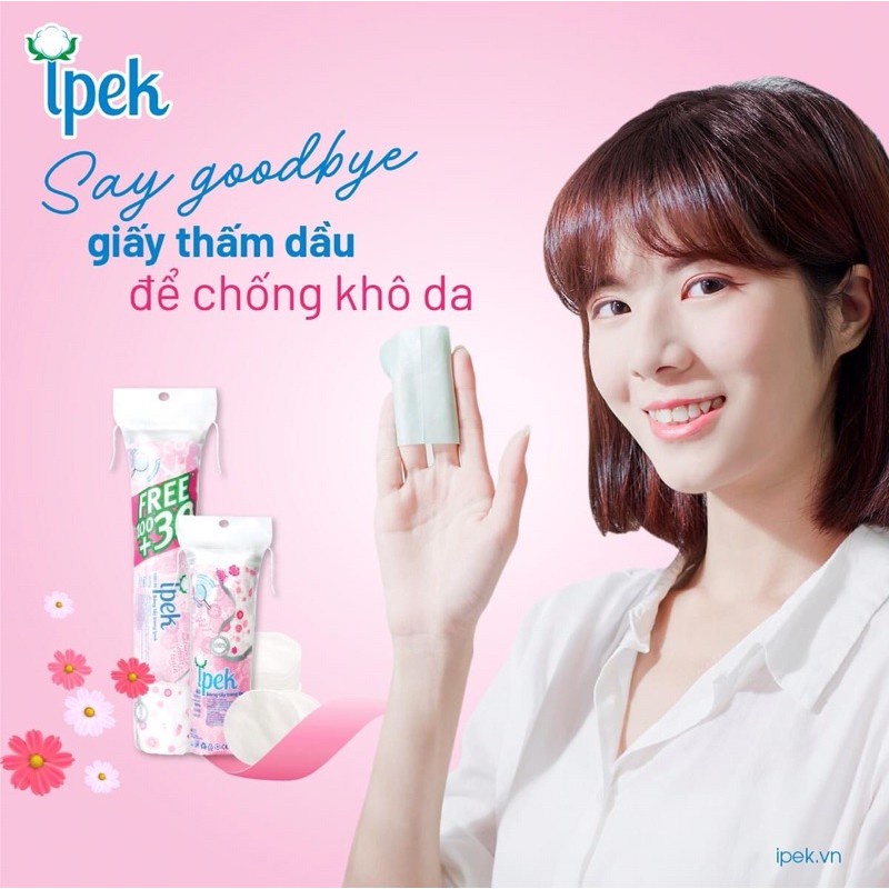 Bông Tẩy Trang IPEK Thổ Nhĩ Kì mềm mịn 80 miếng