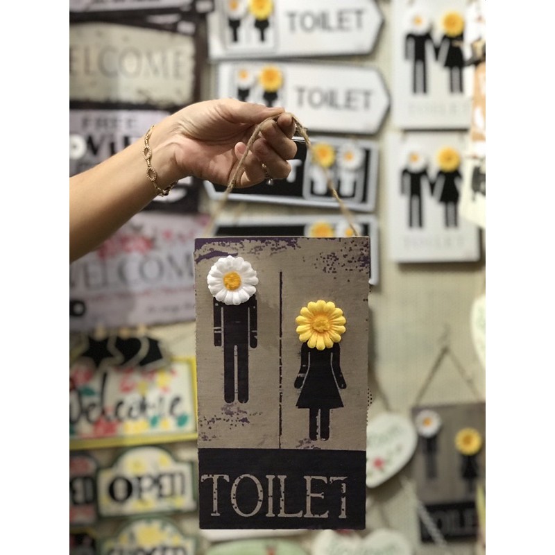 [Mã LIFE20KALL giảm 10% đơn 50K] BẢNG GỖ TOILET HANDMADE - TRANG TRÍ QUÁN CÀ PHÊ