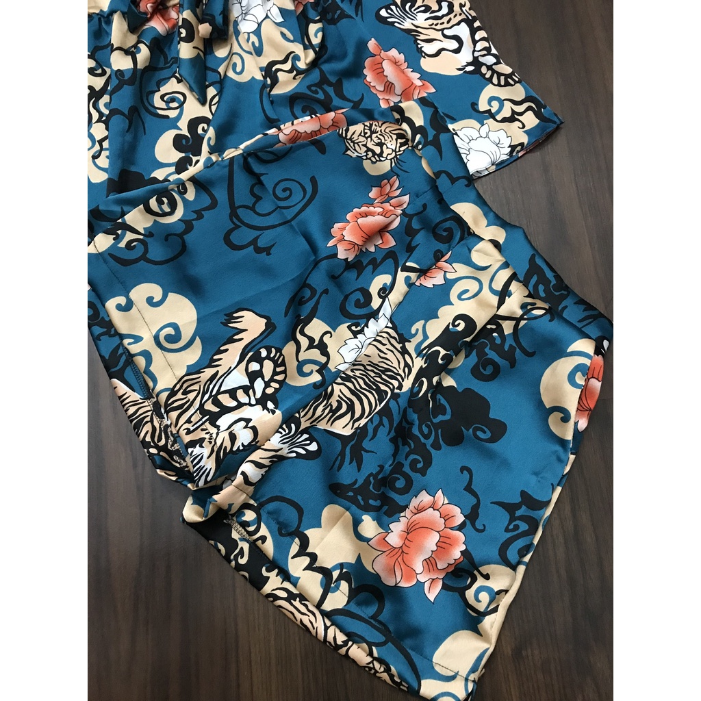 Đồ bộ nữ mặc nhà thời trang cao cấp, vải Satin babydoll dày thoáng mát cộc tay quần đùi | BigBuy360 - bigbuy360.vn