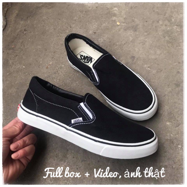 (Full box + Ảnh thật) GIÀY SLIP-On Đen