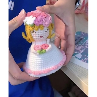 Búp bê 2 in 1 móc len - búp bê cô dâu cầu hôn