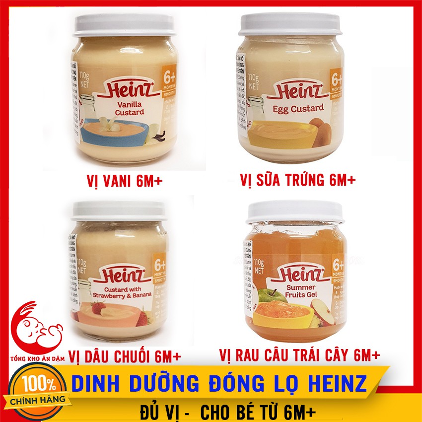 Heinz - Dinh Dưỡng Đóng Lọ Đủ Vị Cho Bé 6m+ Date 2022 (110g) - Váng Sữa Heinz Dinh Dưỡng Ăn Dặm