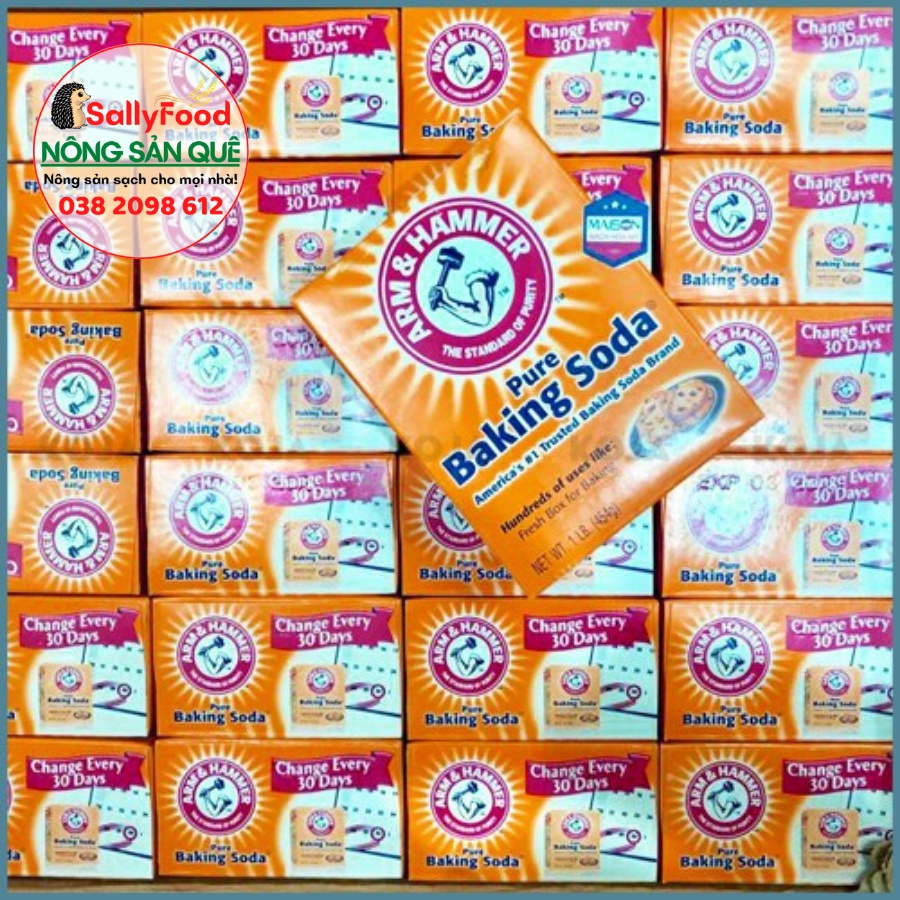 Bột Baking Soda Arm & Hammer 454g Nhập Khẩu Mỹ USA Đa Công Dụng Bột Nở Làm Bánh Trắng RăngTẩy Rửa Nhà Cửa - Sally Food