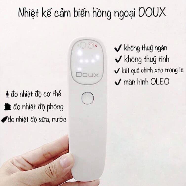 Nhiệt kế cảm biến hồng ngoại Doux đo nhiệt độ cho bé, nhiệt độ sữa, nước