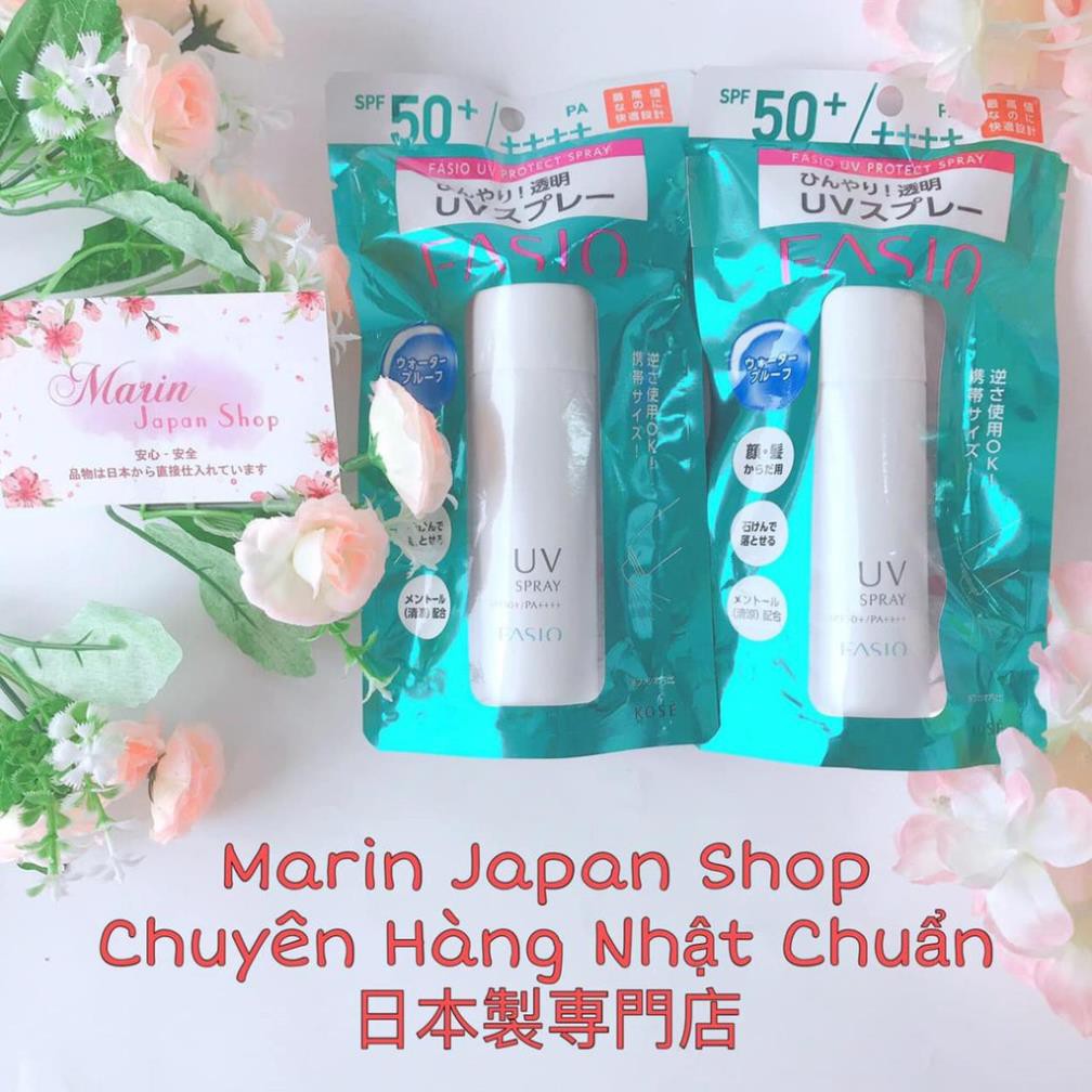 (Sale 350k --&gt;&gt; 210k) Xịt chống nắng cao cấp Fasio Kose Nhật Bản SPF50+ , PA++++