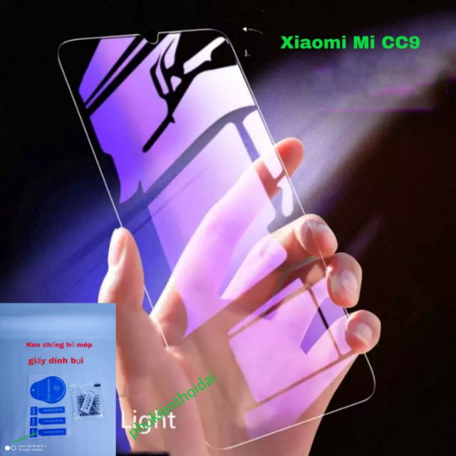 Kính cường lực Xiaomi Mi CC9 / Mi 9 tím chống tia UV hại mắt loại tốt 9H / 2.5D ( tặng keo mép )