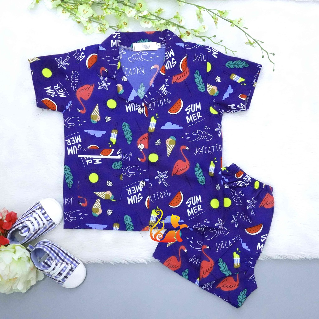 Đồ Mặc Nhà &quot;Hạc - Summer&quot; Pijama Kate Thái - Cho Bé 8 - 38kg.