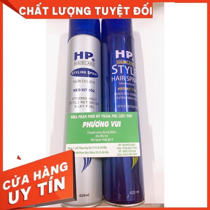 Keo xịt tóc HP 420ML  có 2 loại cứng và mềm-keo tạo kiểu tóc cho nam và  nữ-giữ nếp lâu -không khô tóc dễ tạo kiểu