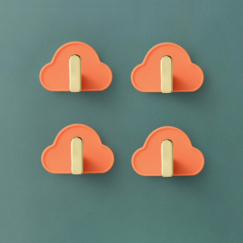 Set 4 Móc Treo Đồ Dán Tường Hình Đám Mây Sáng Tạo