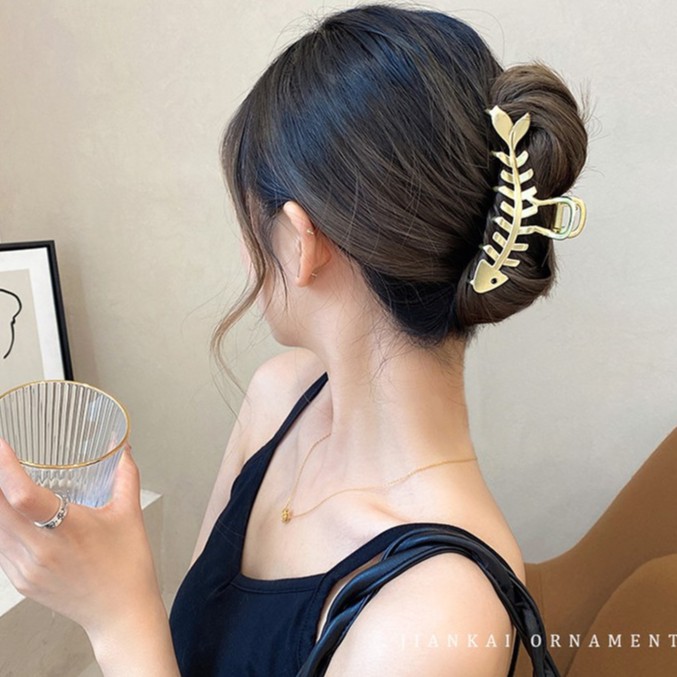 Kẹp tóc càng cua hình nơ lưới thời trang mùa hè cho nữ 2021